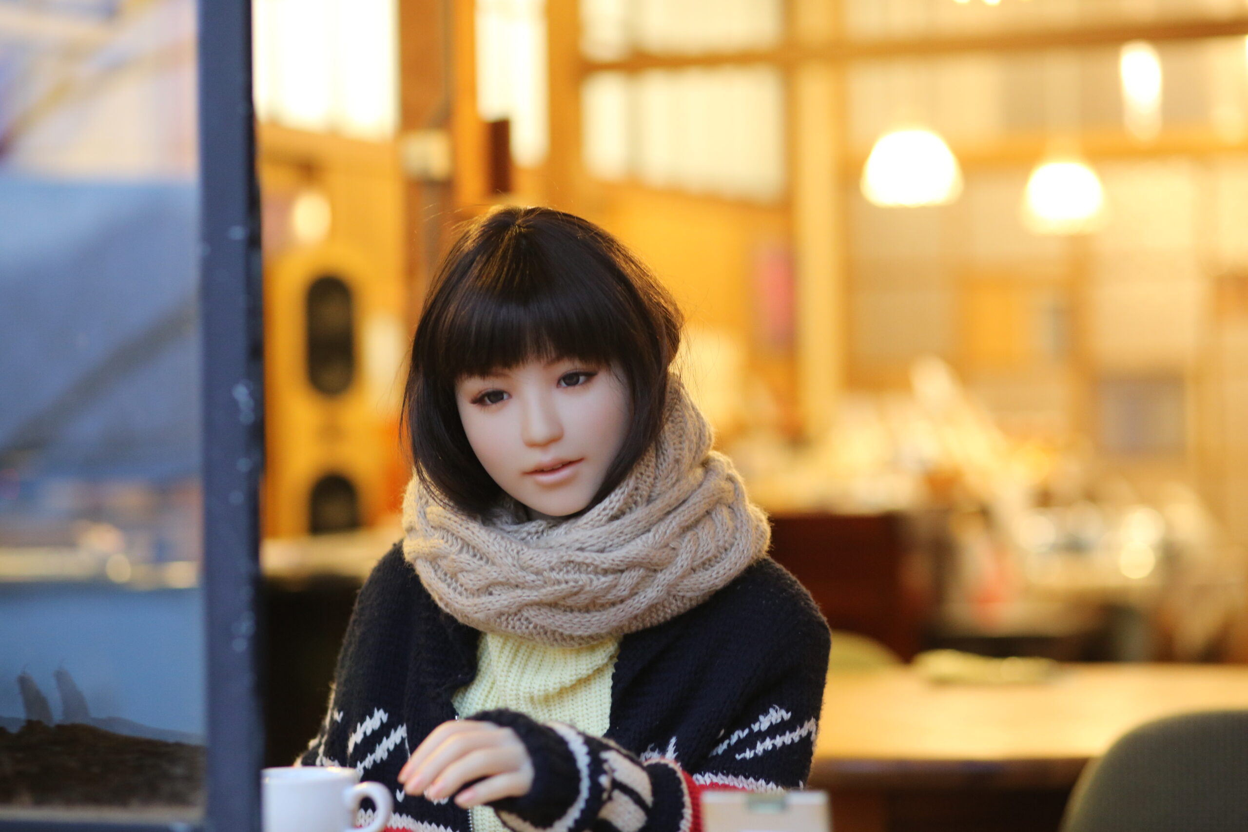 屋外撮影を楽しむラブドール