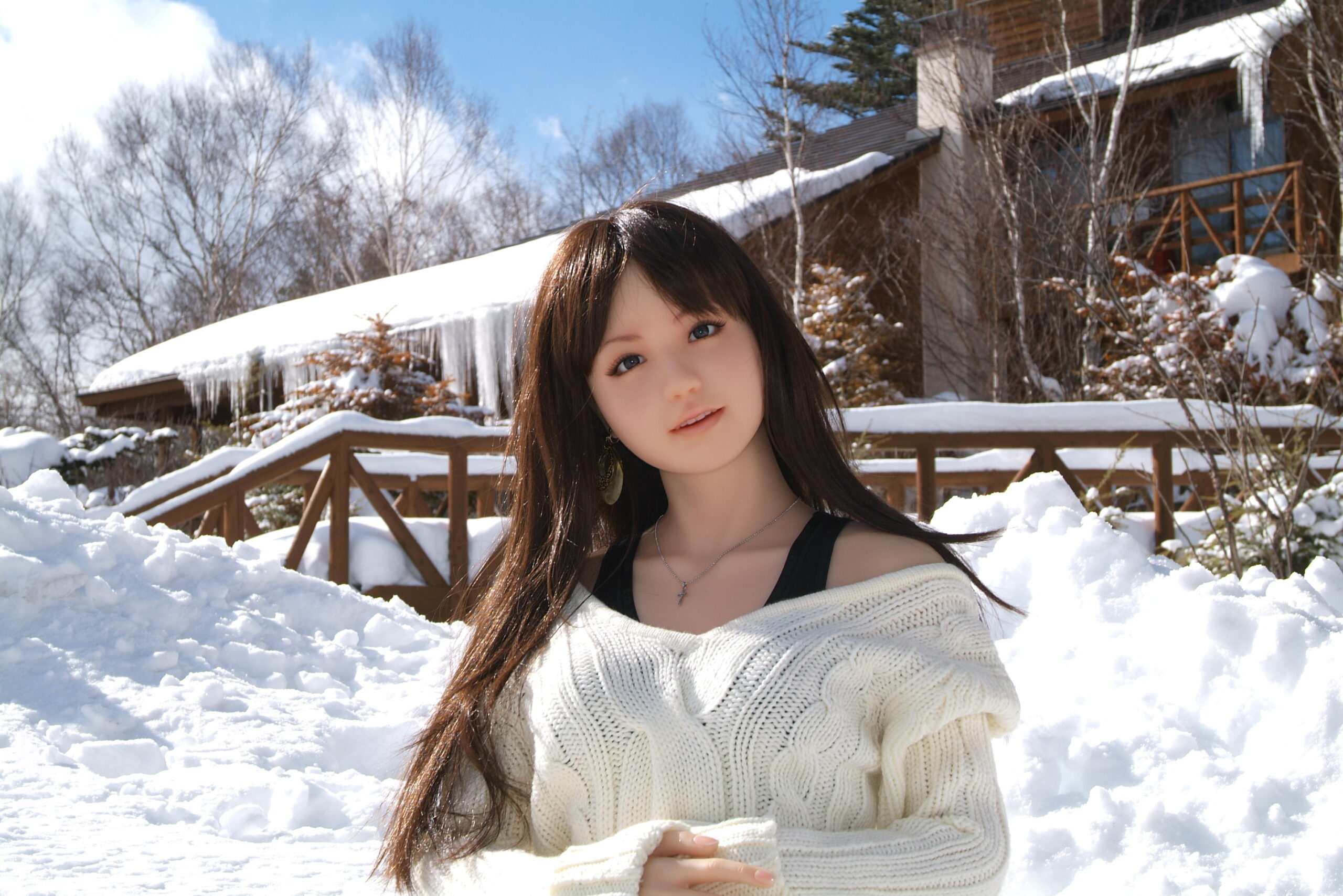 冬のスキー旅行とラブドール